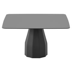 Viccarbe Dining Burin Table, Black Lacquered Top