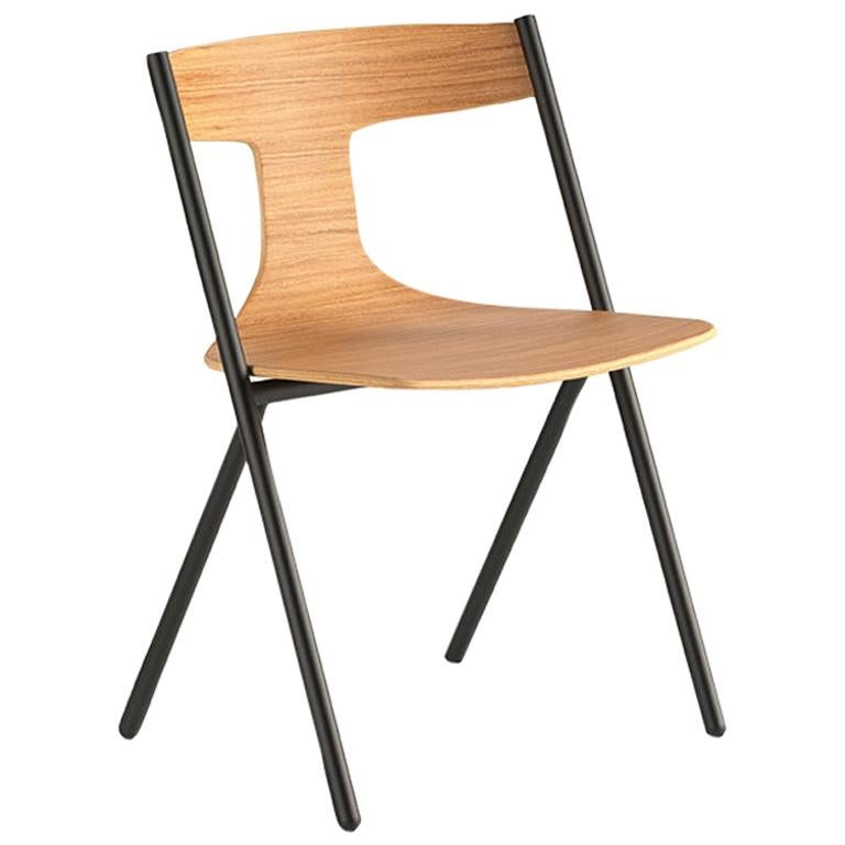 Viccarbe Quadra Dining or Side Chair, Matt Oak, by Mario Ferrarini For Sale