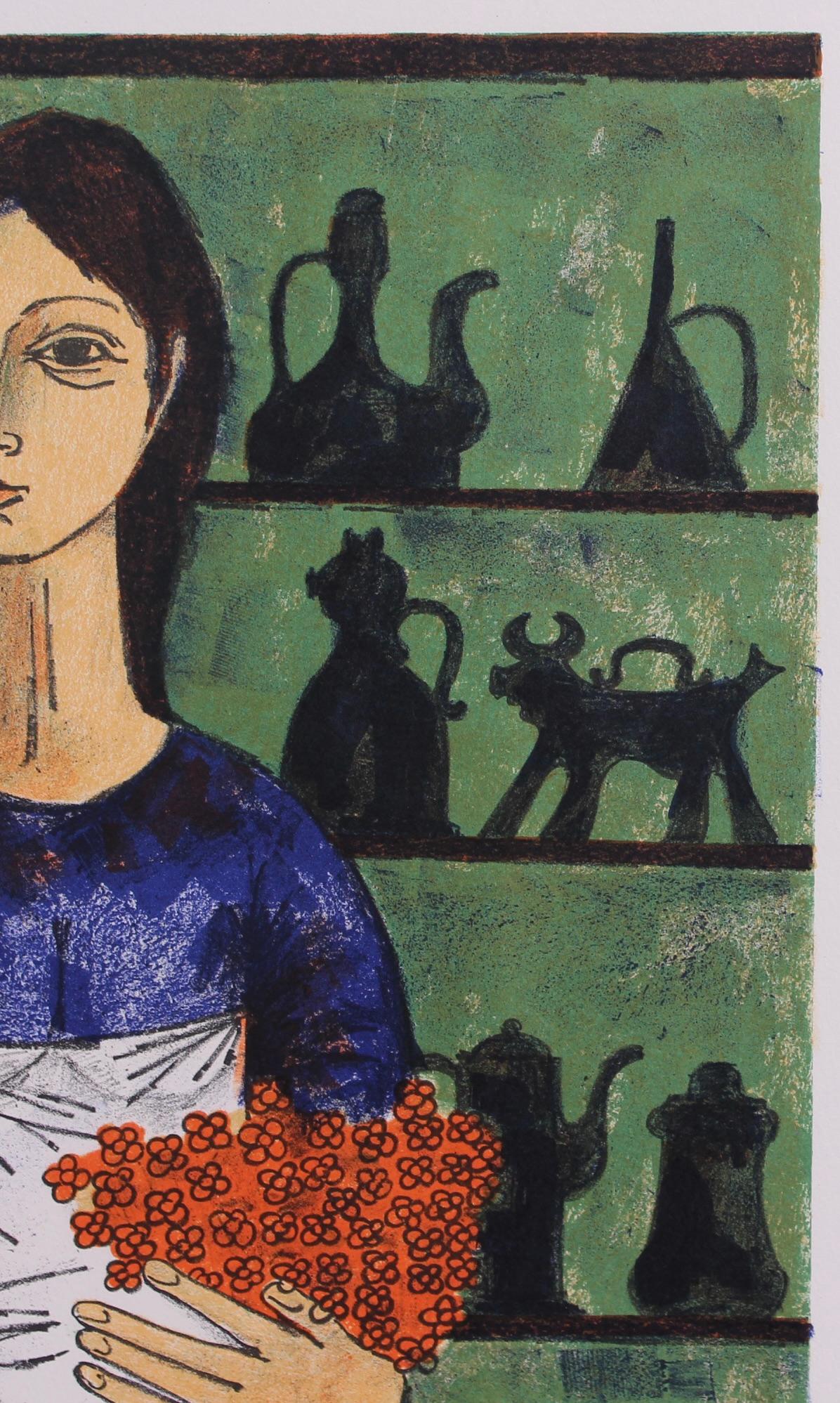 Melancholic Muses V - Gray Figurative Print by Vicenç Caraltó
