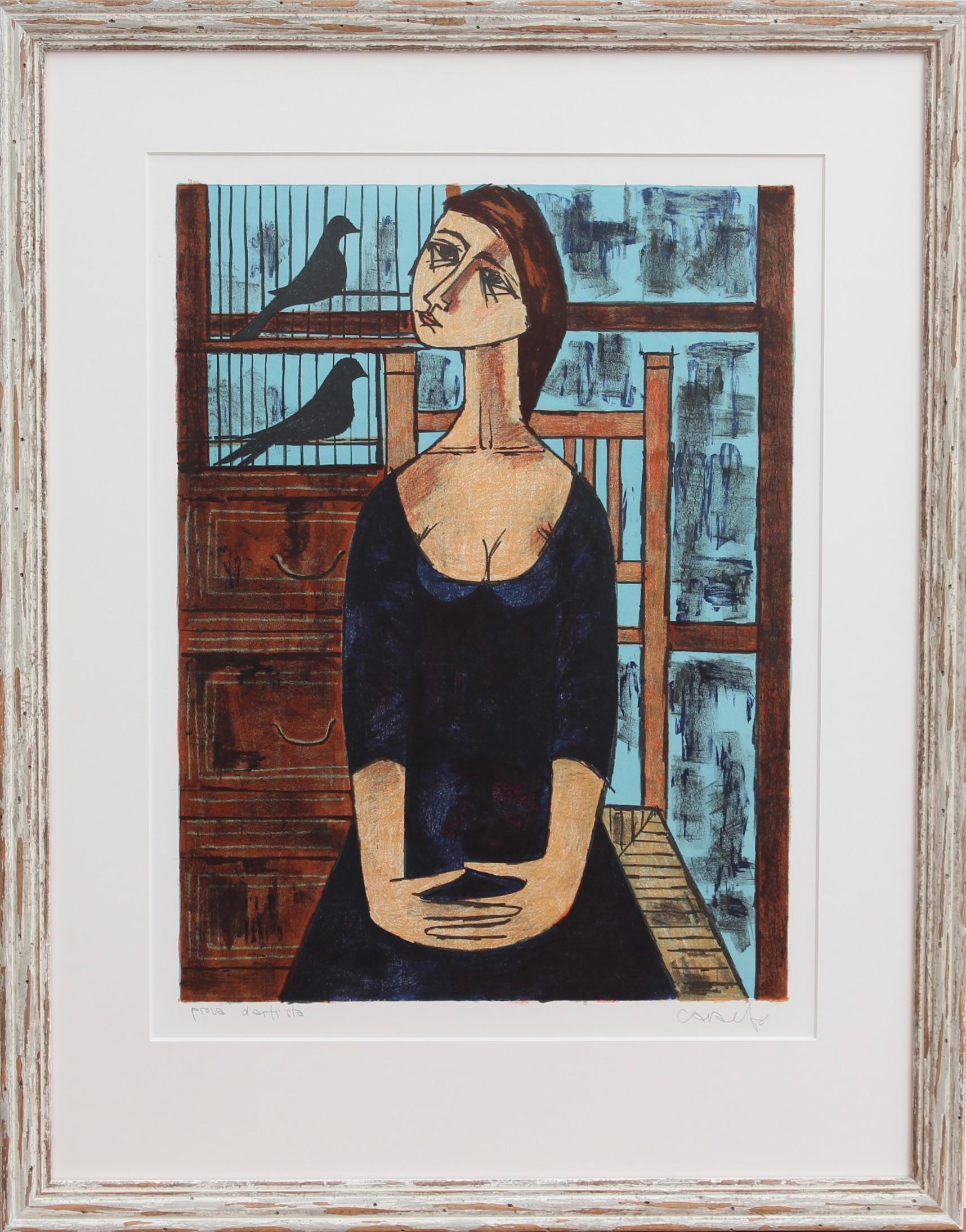 Vicenç Caraltó Figurative Print - Melancholic Muses VI