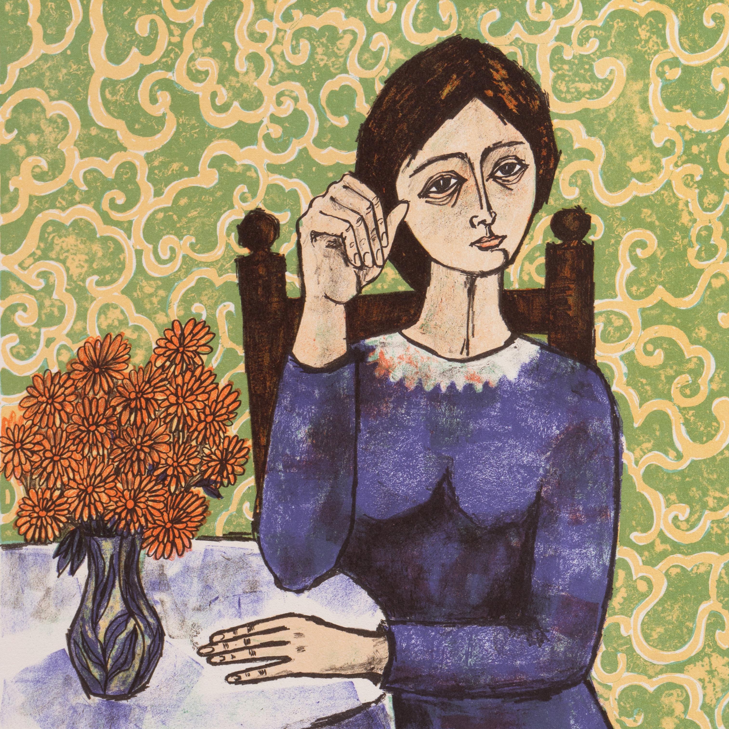 'Woman in Blue', Nouvelle Gravure Internationale, Collector's Guild  - Modern Print by Vicenç Caraltó