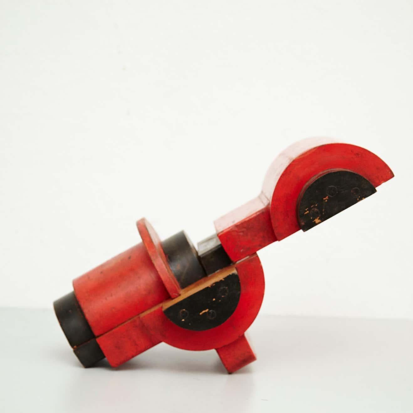Modern Vicenç Orsolà Sculpture Exempt AEM-501 Red Black Wood For Sale