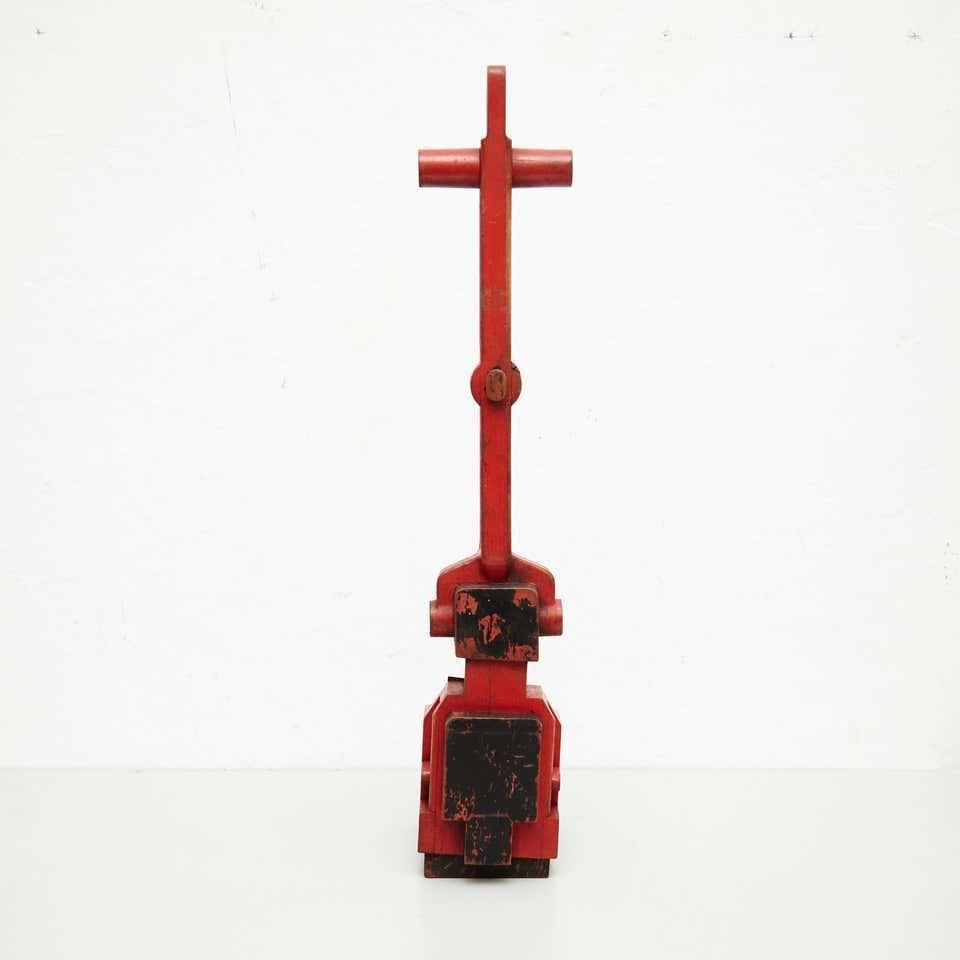 Espagnol Vicenç Orsolà Sculpture Composition libre AEM-81 Rouge Noir Wood en vente