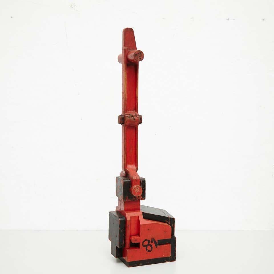 Vicenç Orsolà Sculpture Composition libre AEM-81 Rouge Noir Wood Bon état - En vente à Barcelona, ES