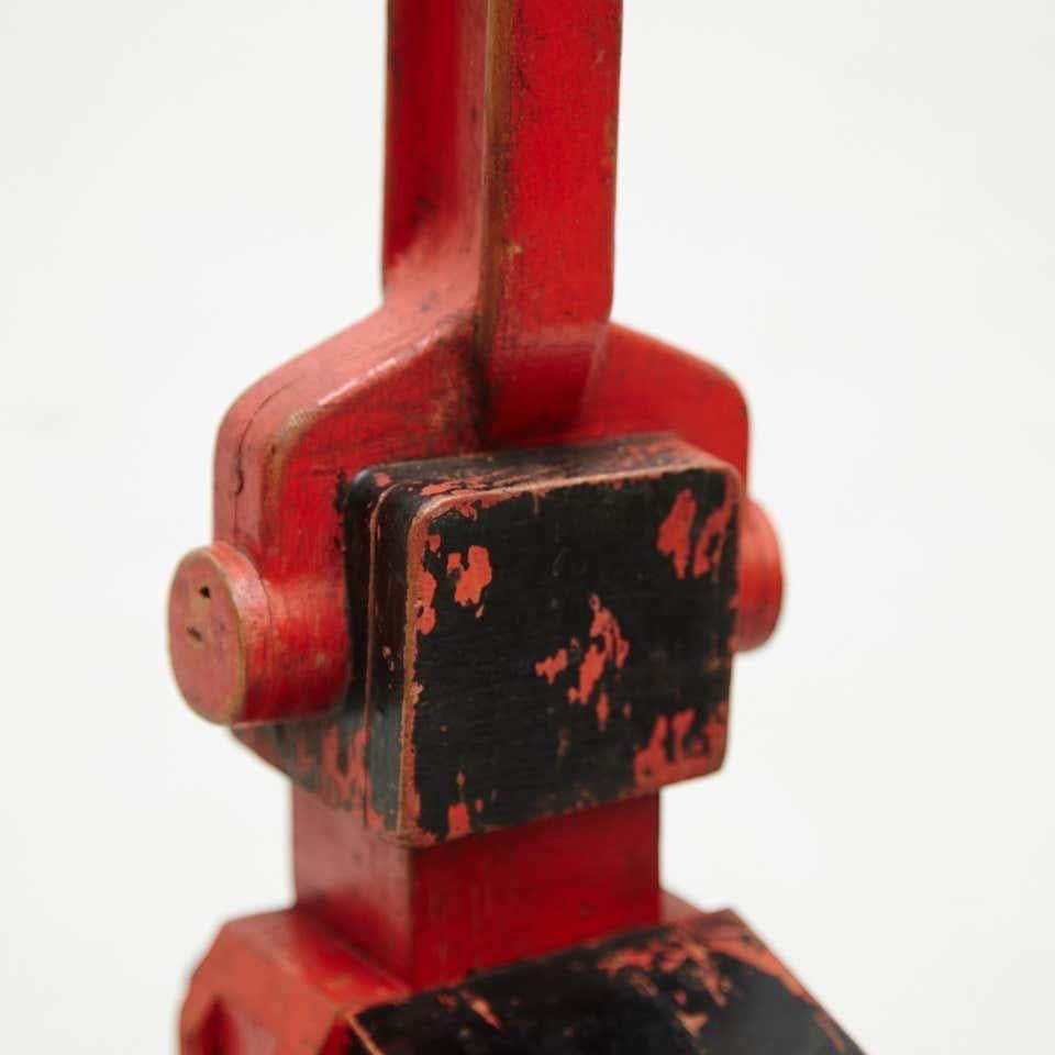 Bois Vicenç Orsolà Sculpture Composition libre AEM-81 Rouge Noir Wood en vente