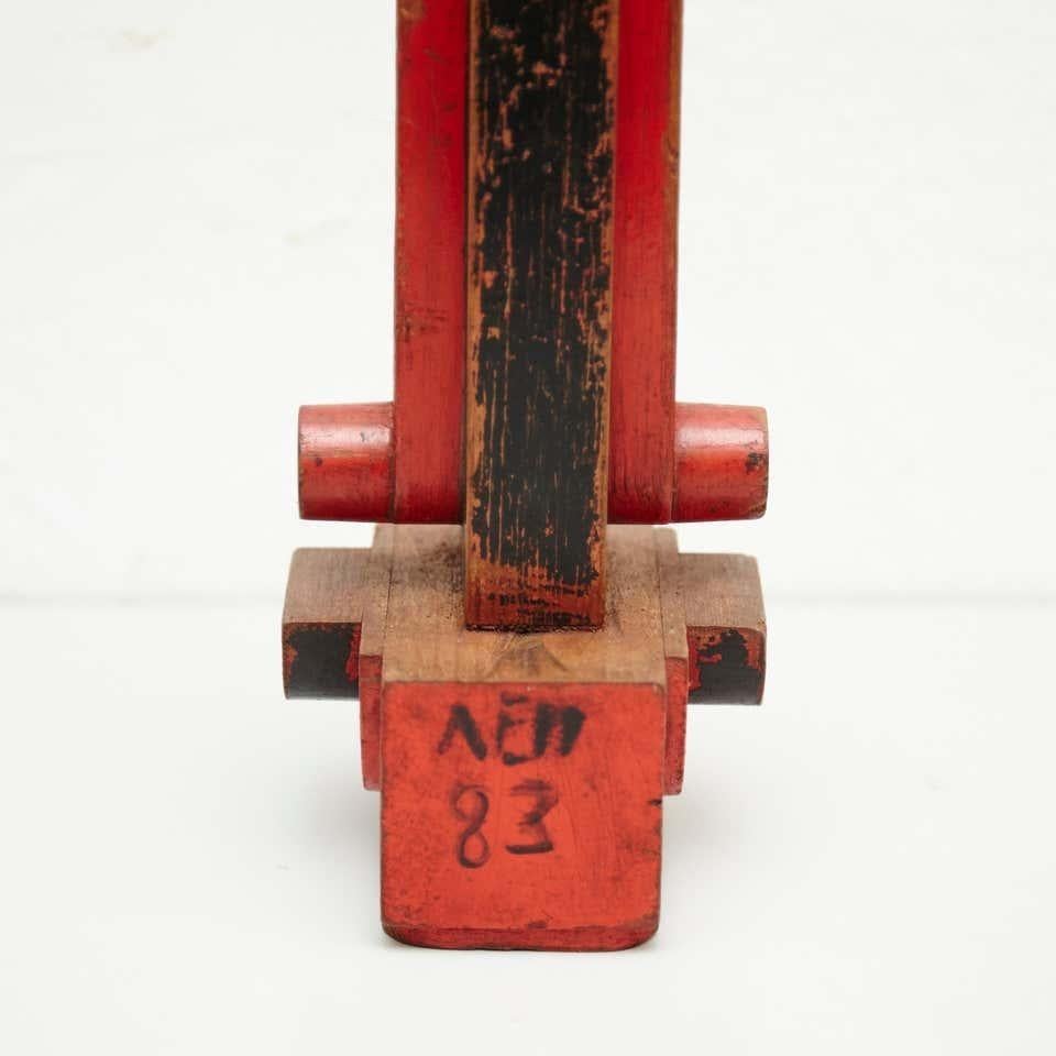 Moderne Vicenç Orsolà Sculpture Composition libre AEM-83 Rouge Noir Wood en vente