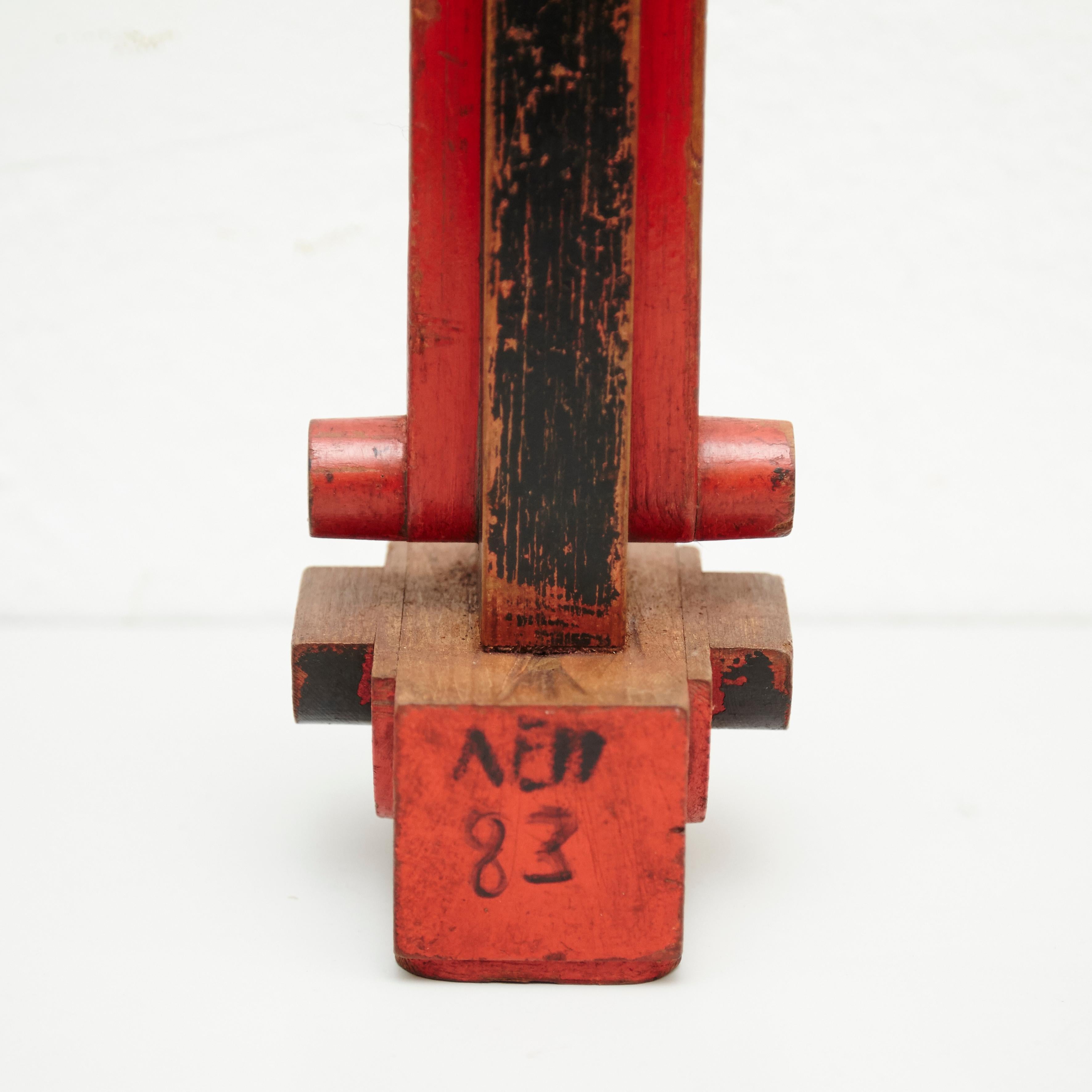 Modern Vicenç Orsolà Sculpture Free Composition AEM-83 Red Black Wood