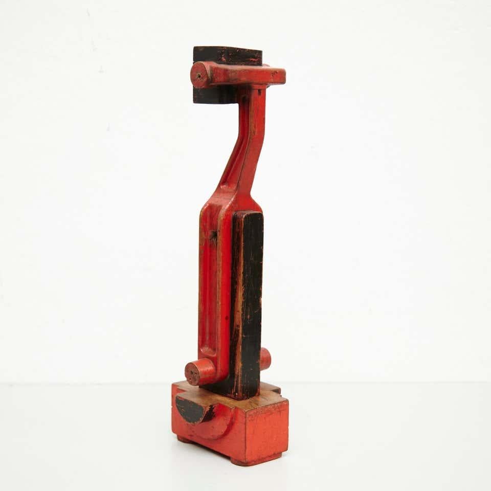 Spanish Vicenç Orsolà Sculpture Free Composition AEM-83 Red Black Wood For Sale