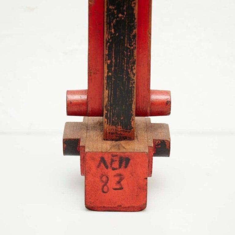 Bois Vicenç Orsolà Sculpture Composition libre AEM-83 Rouge Noir Wood en vente
