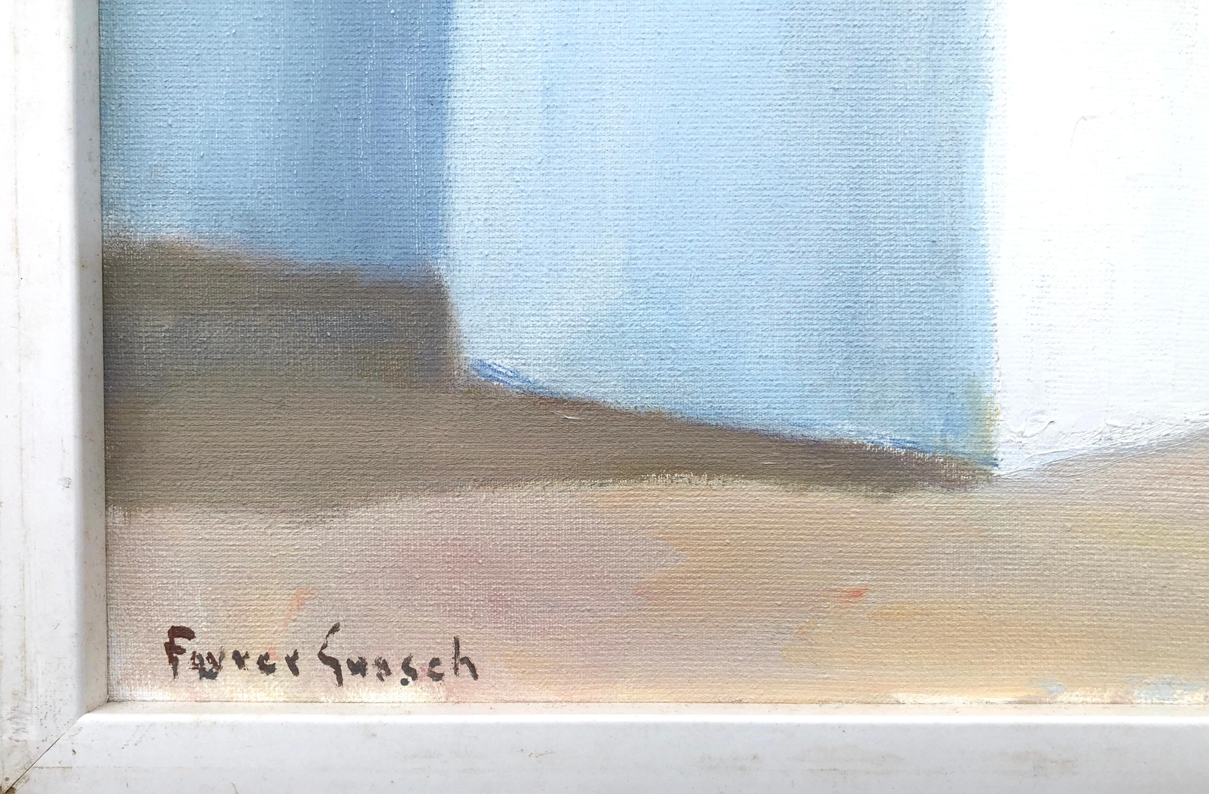 Ibiza España óleo sobre lienzo pintura paisaje urbano español - Painting Contemporáneo de Vicente Ferrer Guasch