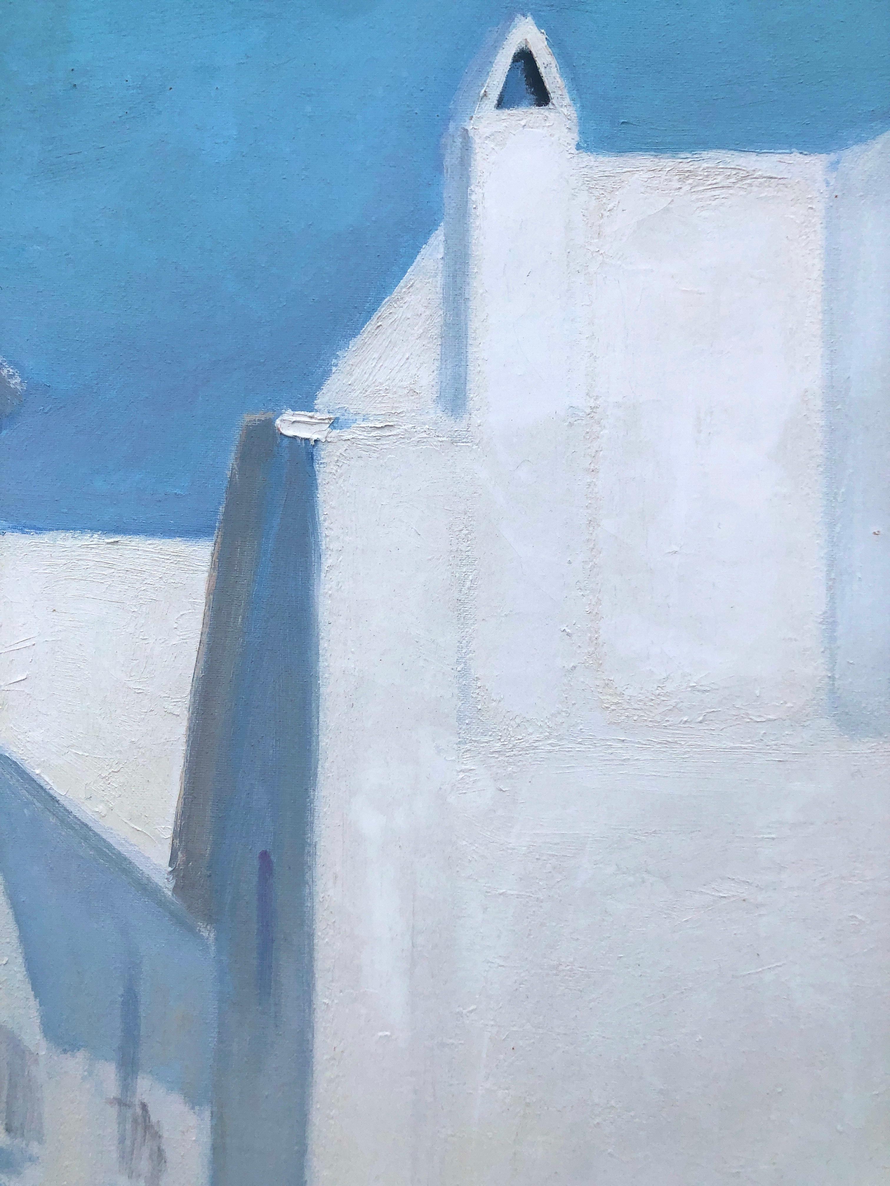 Ibiza Spagna olio su tela pittura paesaggio urbano spagnolo 1