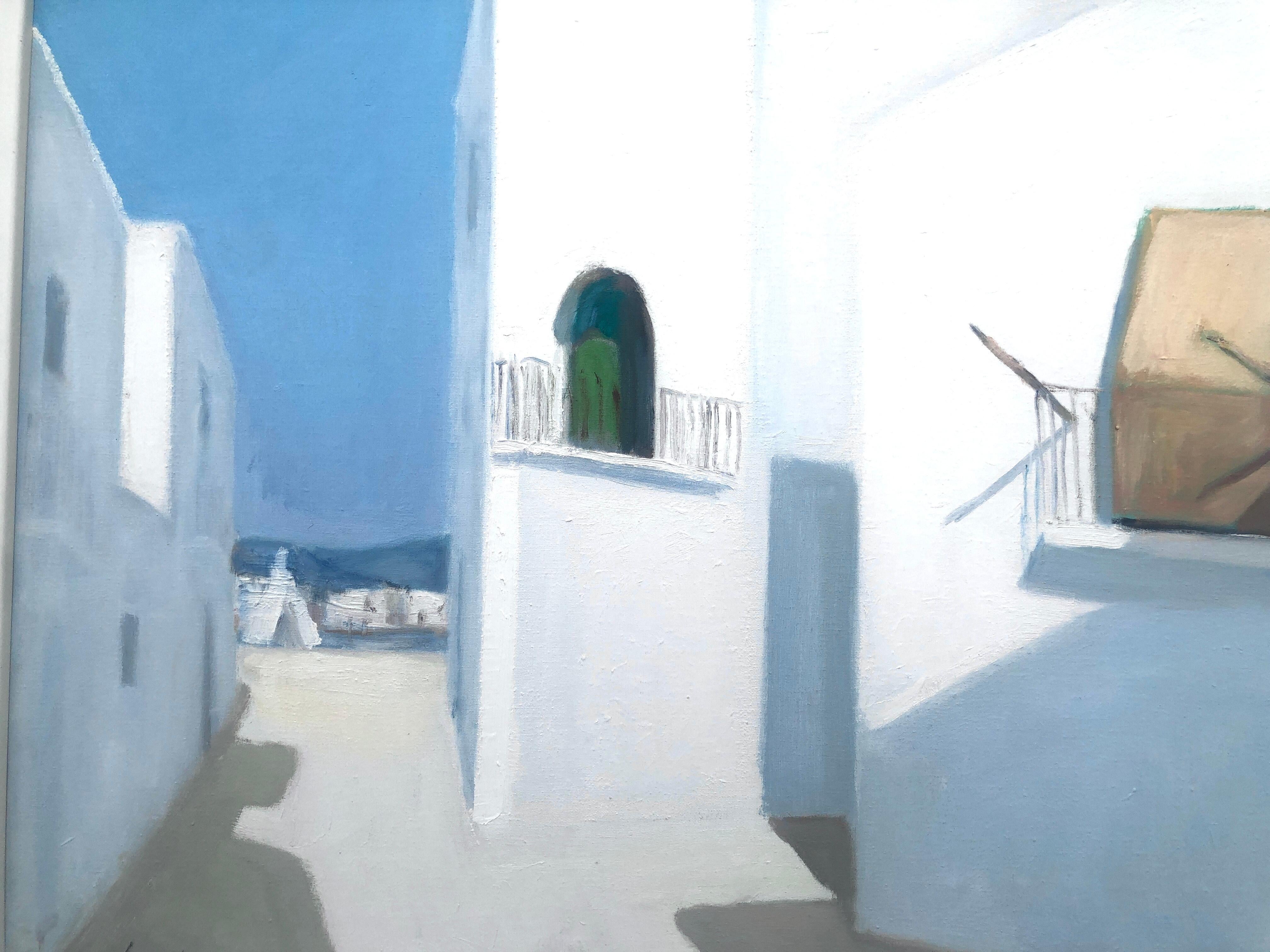 Ibiza España óleo sobre lienzo pintura paisaje urbano español 2