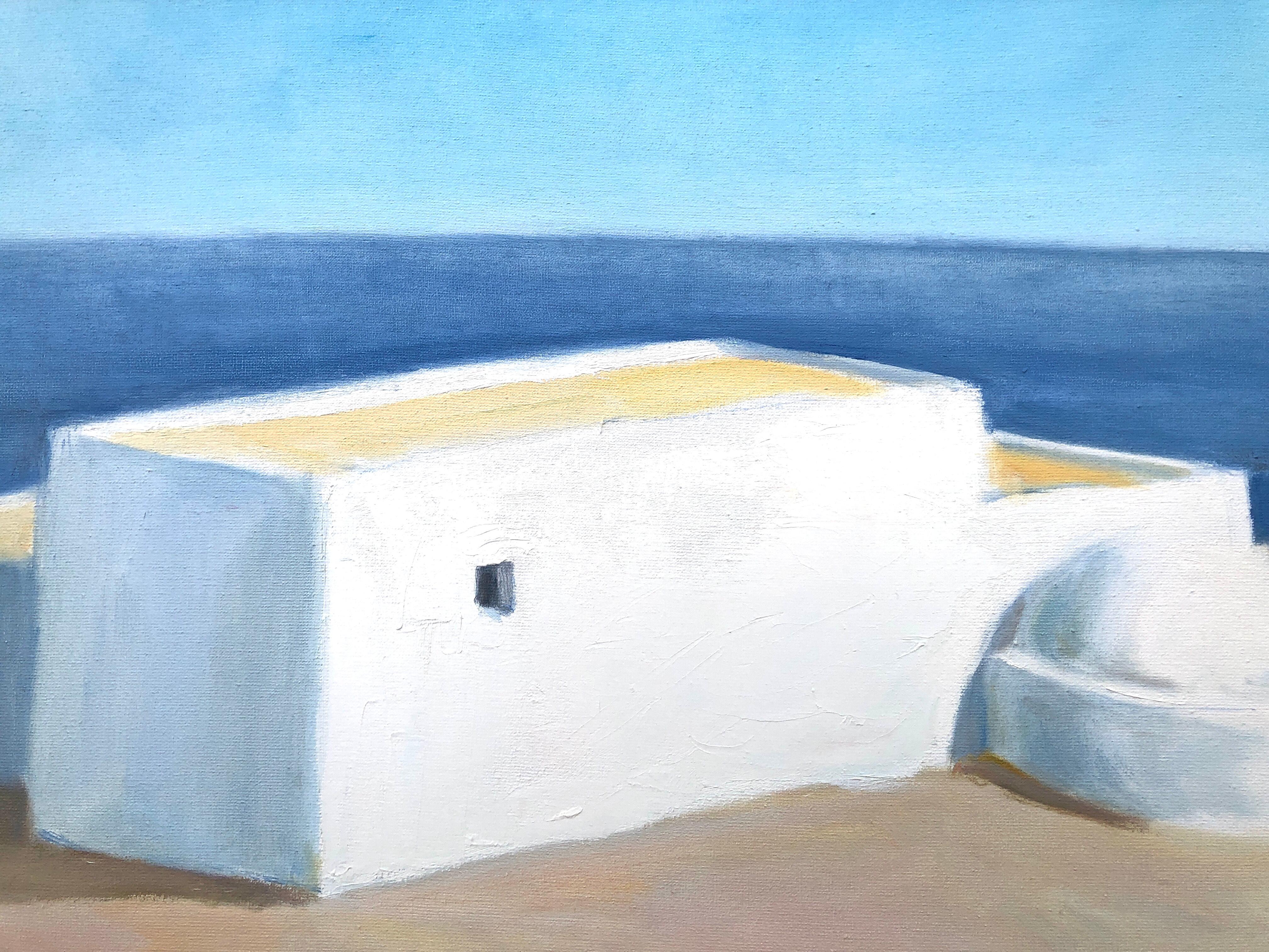 Ibiza España óleo sobre lienzo pintura paisaje urbano español 2