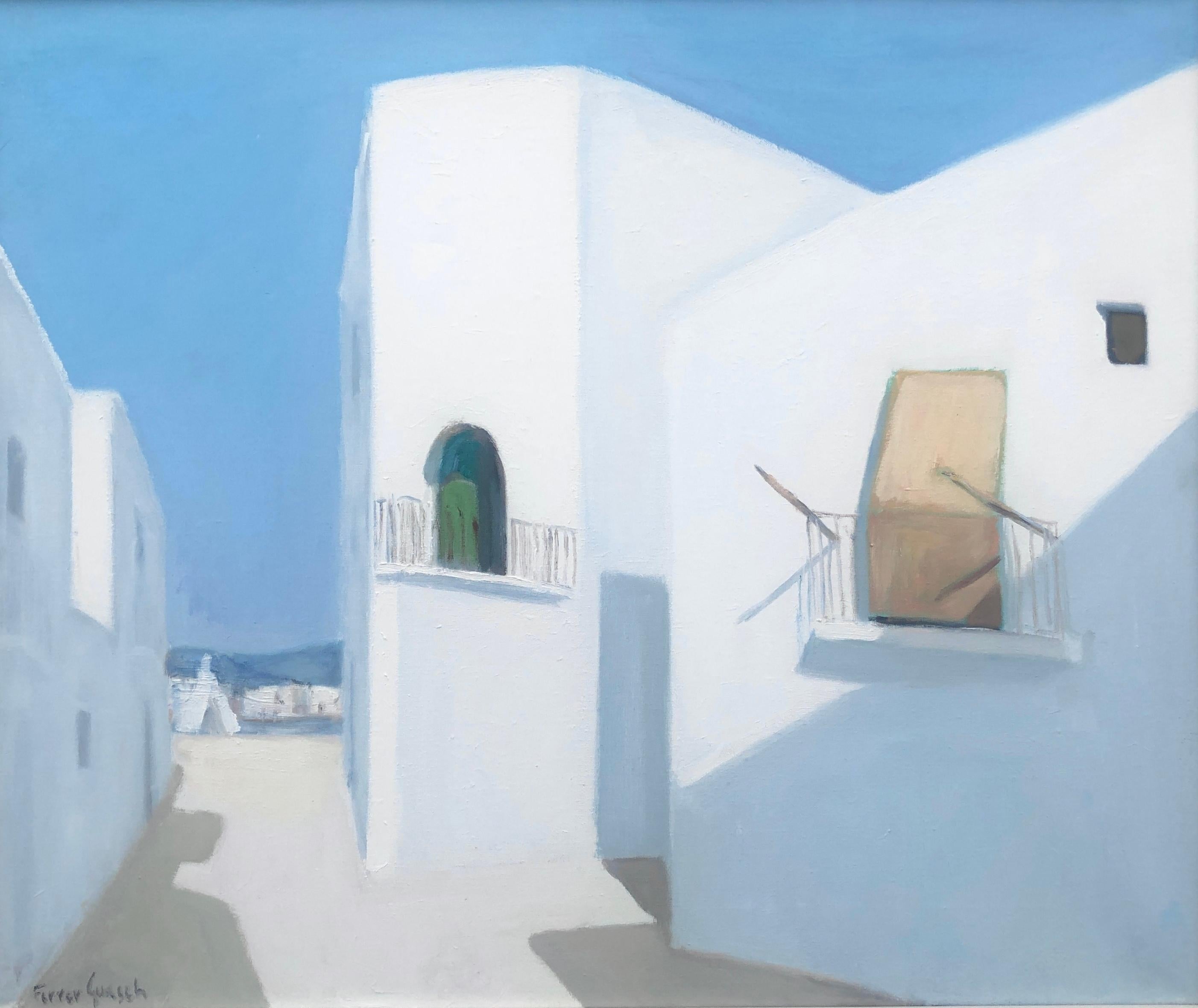 Landscape Painting de Vicente Ferrer Guasch - Ibiza España óleo sobre lienzo pintura paisaje urbano español