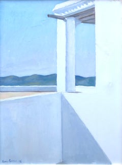 Ibiza Spain oil on canvas painting spanish urbanscape