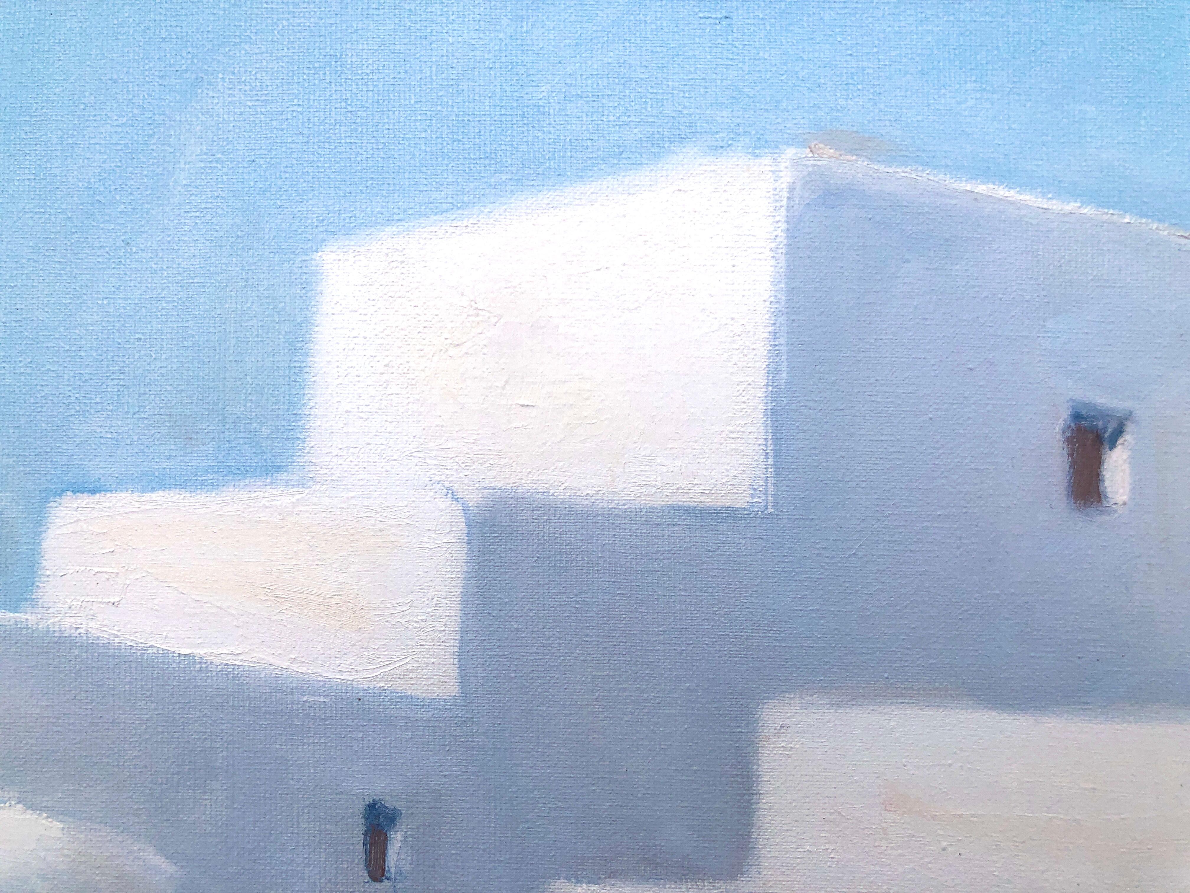 Ibiza, Espagne, peinture à l'huile sur toile, paysage urbain espagnol Mediterranean 1