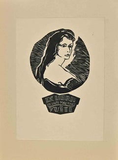 Ex-Libris -  Woodcut by Vicente Martinez Yuste - Mid 20th Century