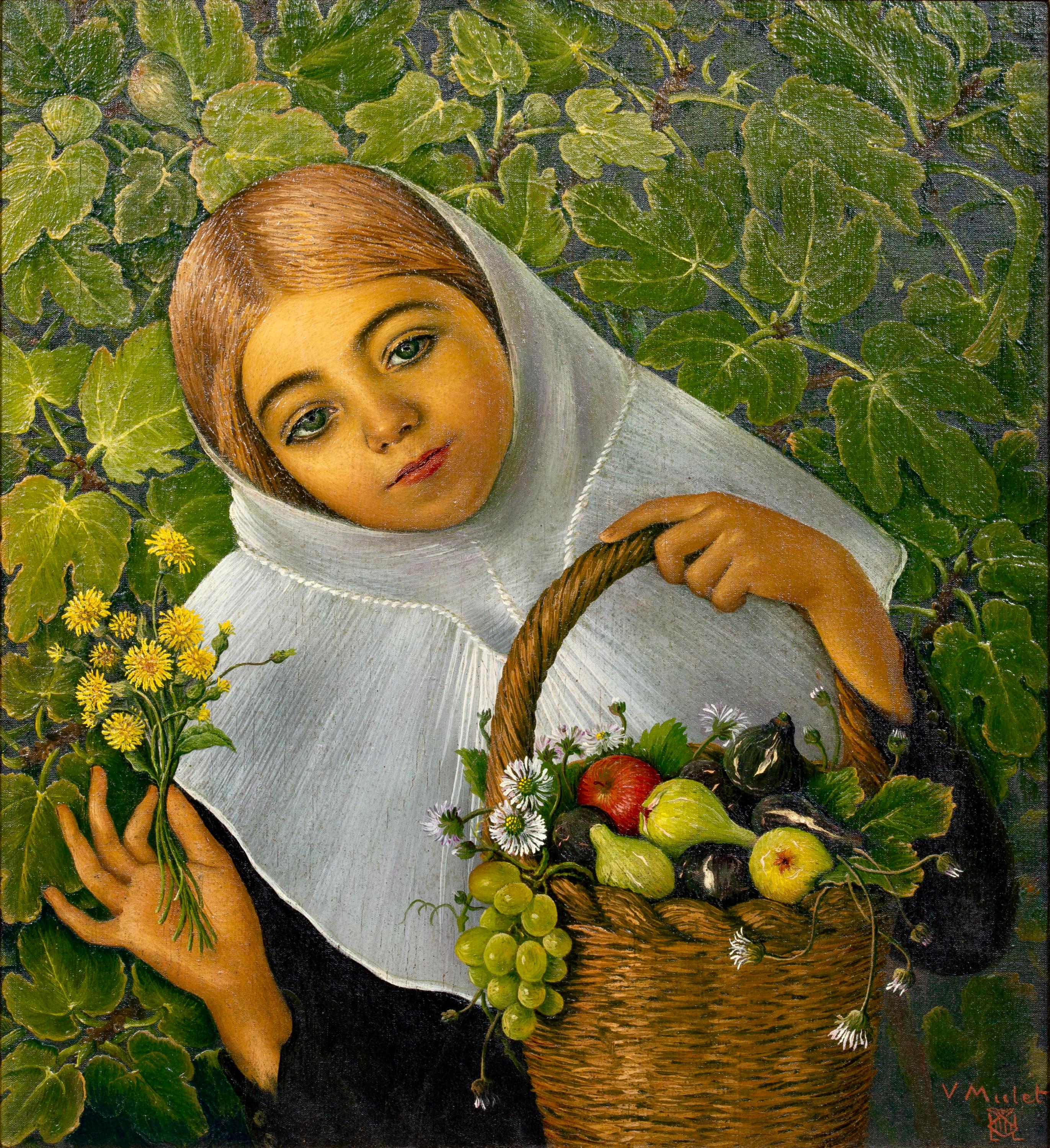 Recogiendo frutas y flores' de Vicente Mulet y Claver (1897 - Valencia - 1945) en venta 1