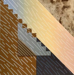 "Rain of Paper II" 1989 Original Signed Collage and Screenprint 12.6x12.6 in