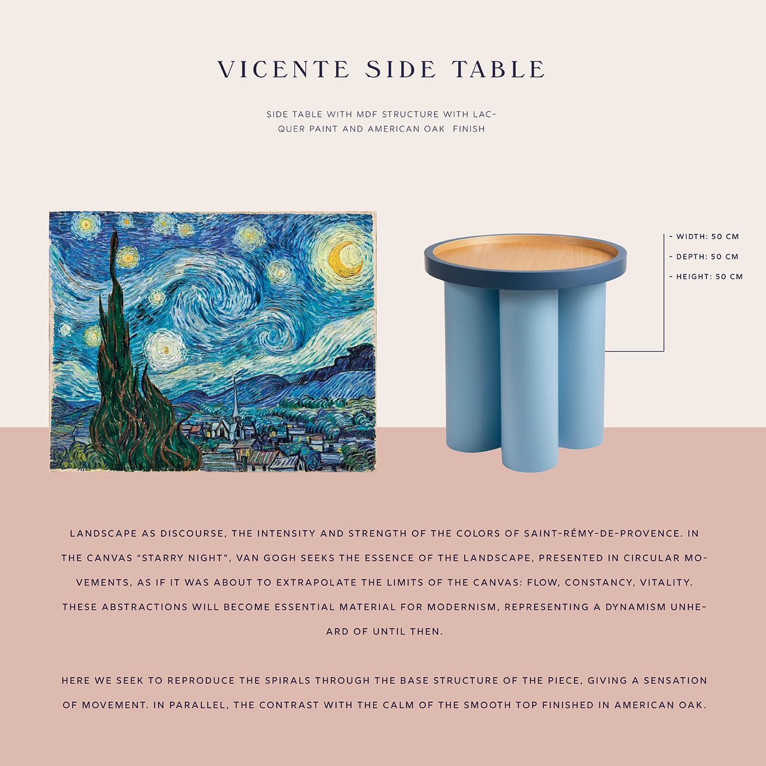 Wood Vicente Side Table For Sale