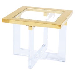 Vicenza Collection Lucite White Side Table