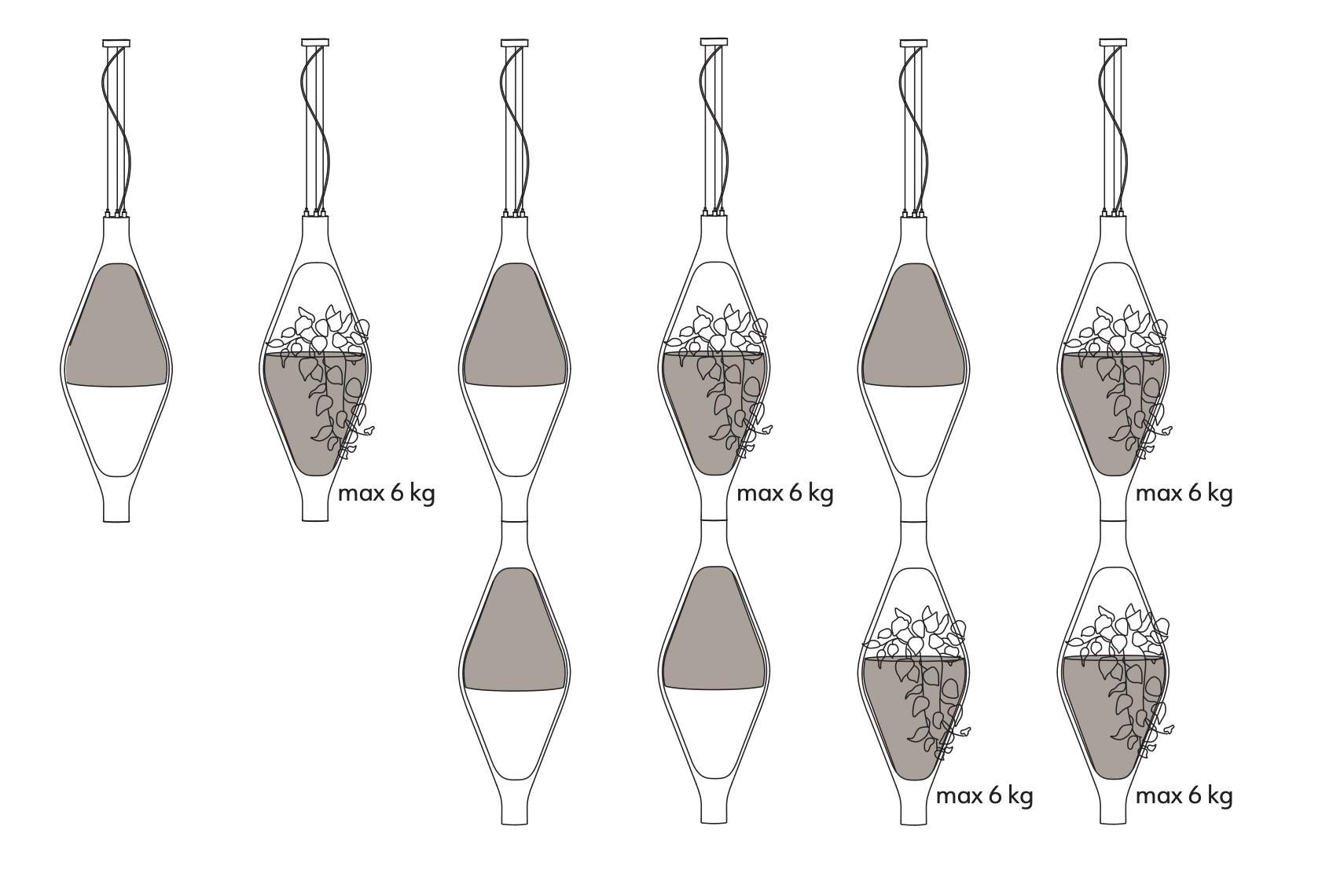 Suspension modulaire 'Viceversa 2' par Noé Lawrance pour Kdln en gris fumé en vente 9