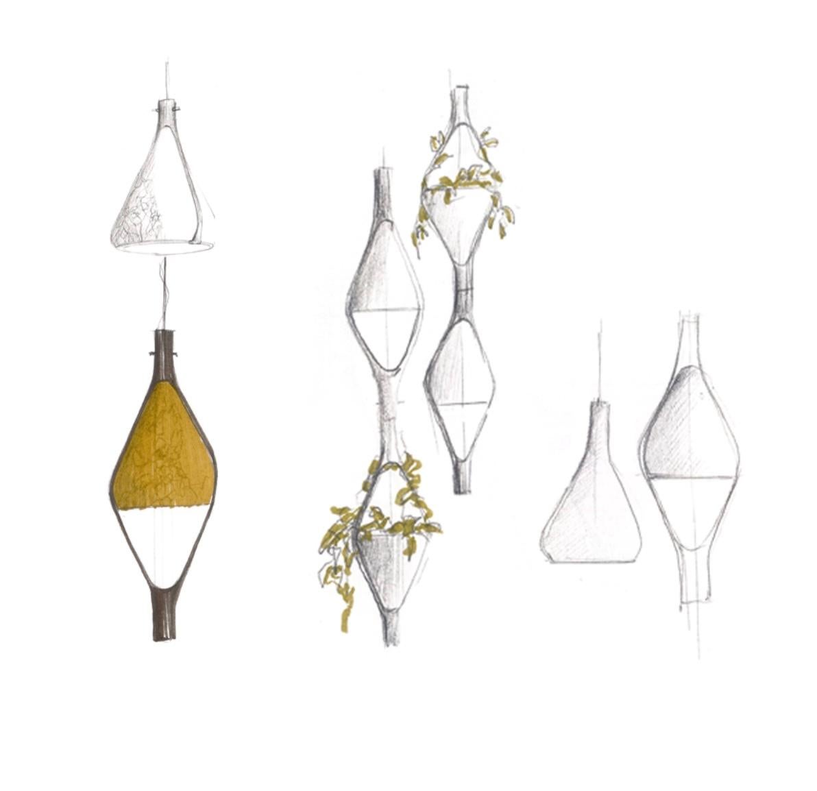 'Viceversa' Modular Suspension Lamp by Noé Lawrance for Kdln in Amber For Sale 1