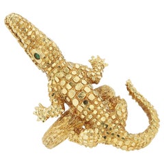 Vicious 18K Yellow Gold 1/2 Ounce Saltwater Crocodile Ring