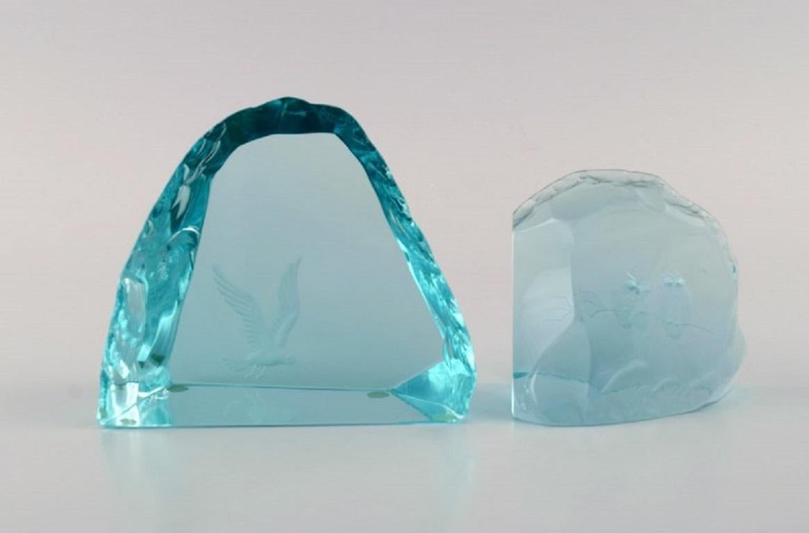 Swedish Vicke Lindstrand for Kosta Boda, Two Art Glass Blocks, 1960s For Sale