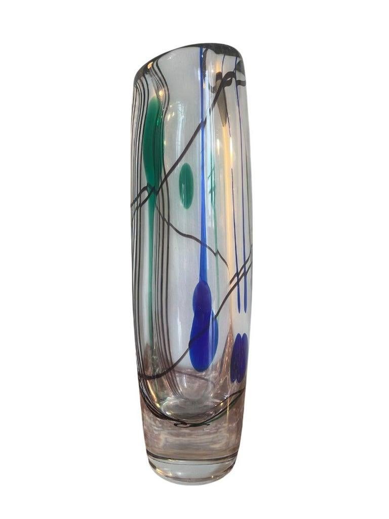 Suédois Vase en verre d'art 