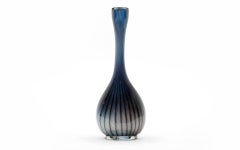 Vicke Lindstrand "Colora" Series for Kosta Blue Bud Glass Vase. Sweden, 1950s