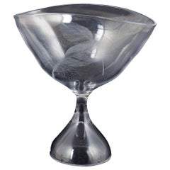 Vicke Lindstrand for Kosta. Art glass footed bowl, mid-20th C.