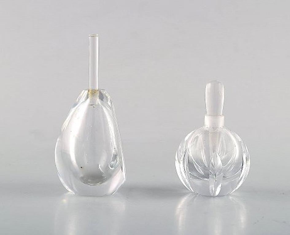 Art Deco Vicke Lindstrand for Kosta Boda & Edward Hald for Orrefors, Six Perfume Bottles