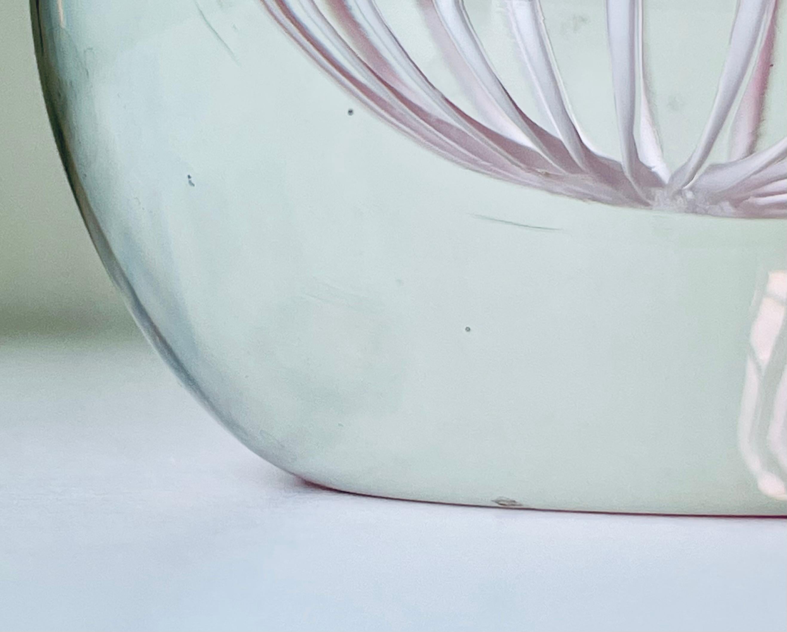 Vicke Lindstrand for Kosta Boda Pink White Striped Art Glass Vase, 1950s 8