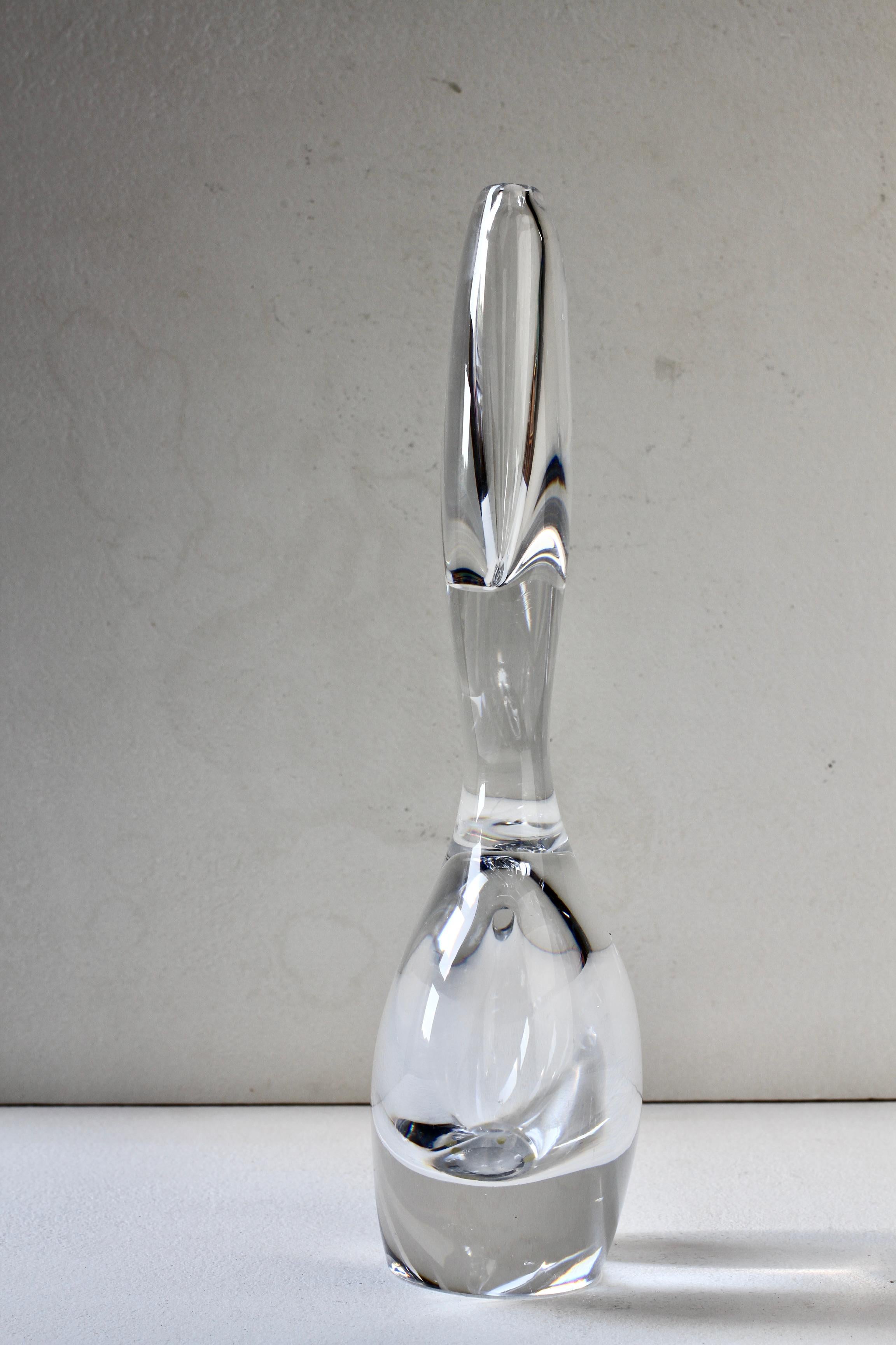 Vicke Lindstrand pour Kosta Glasbruk, 1950, grand vase en verre à deux trous 