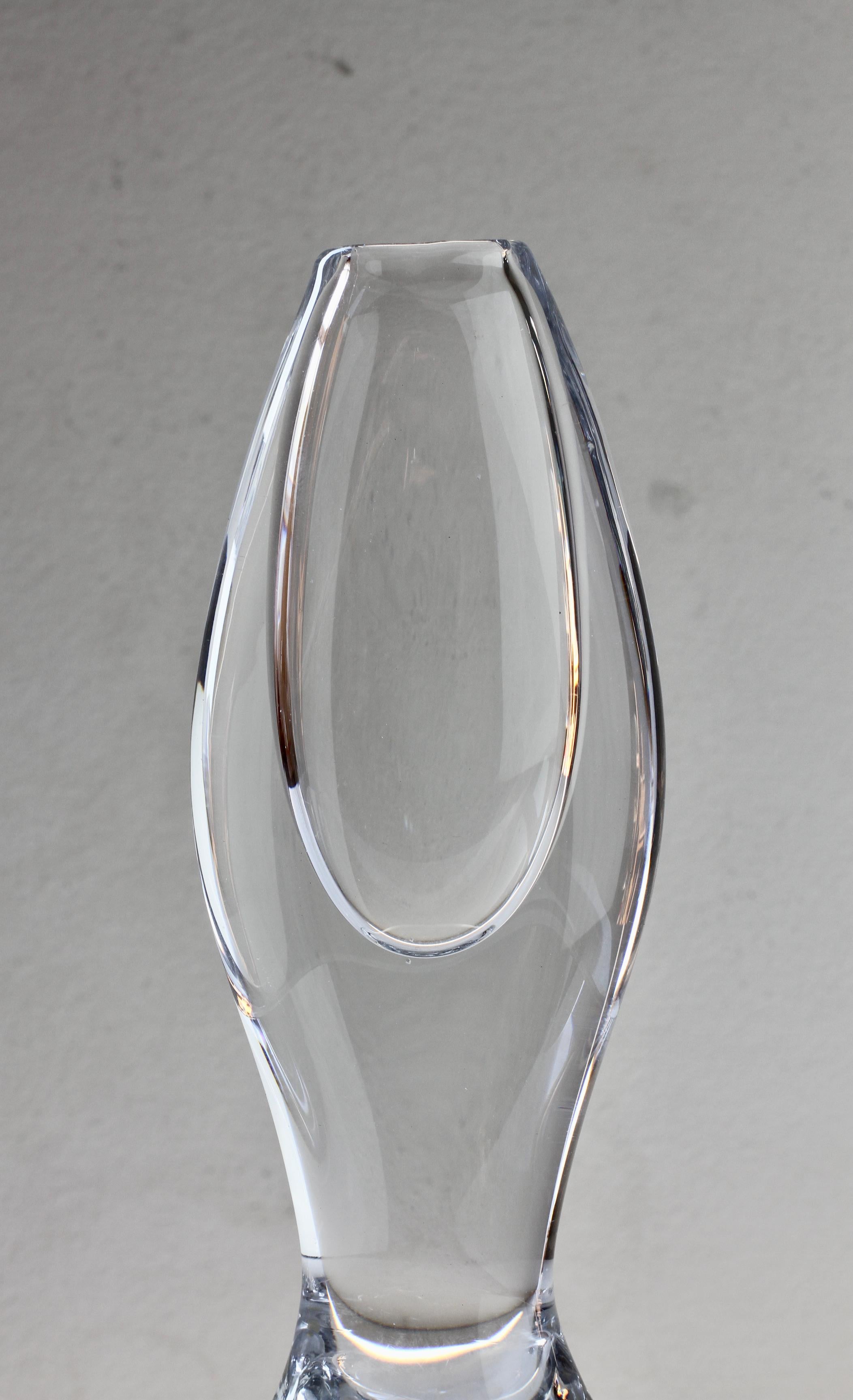 Vicke Lindstrand pour Kosta Glasbruk, 1950, grand vase en verre à deux trous 