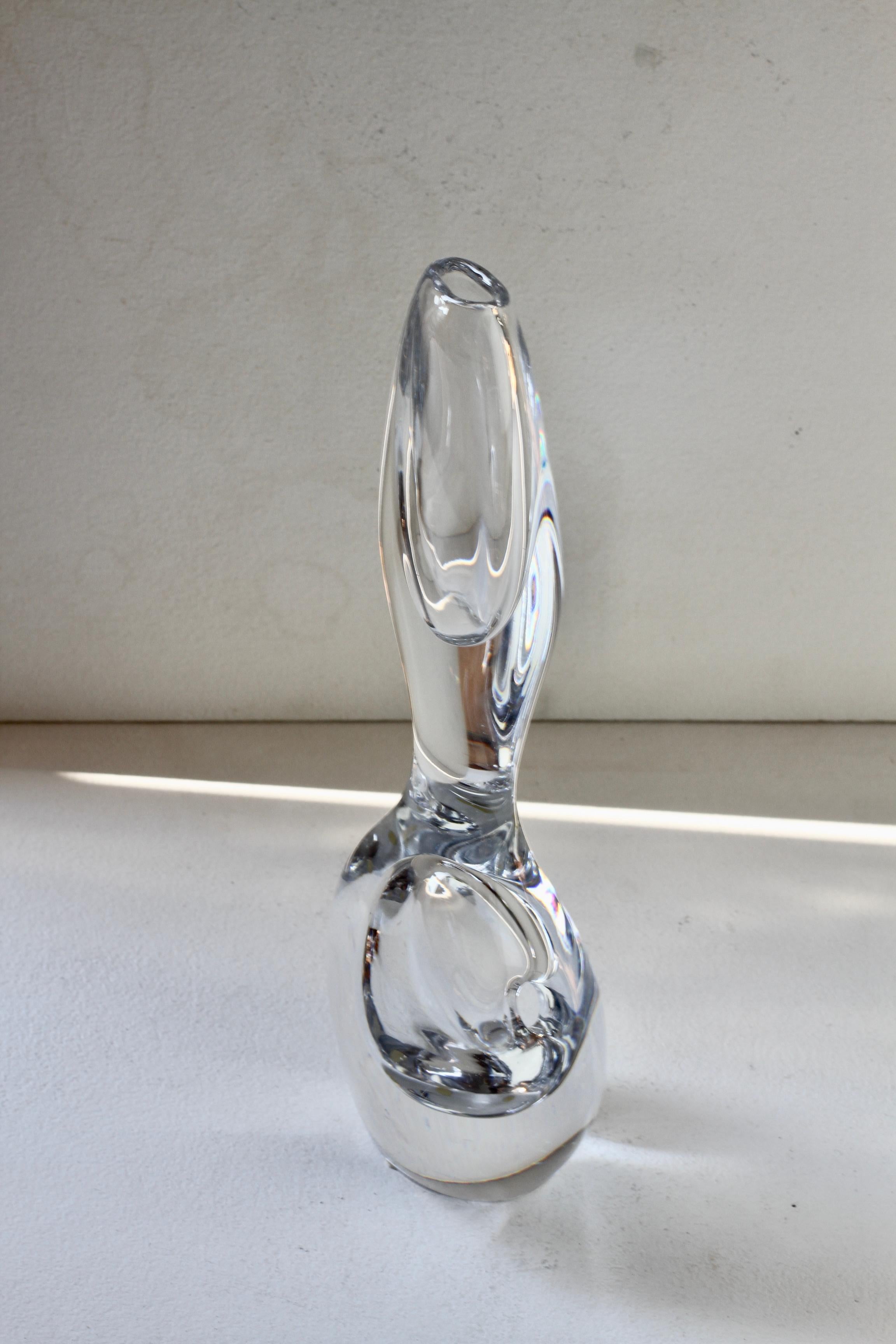 Vicke Lindstrand pour Kosta Glasbruk, 1950, grand vase en verre à deux trous 