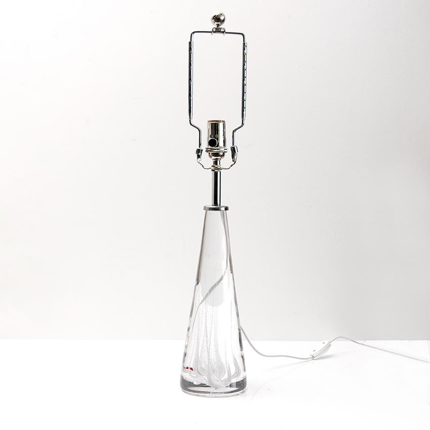 Hand-Crafted Vicke Lindstrand for Kosta Solid Crystal Lamps Scandinavian Modern For Sale
