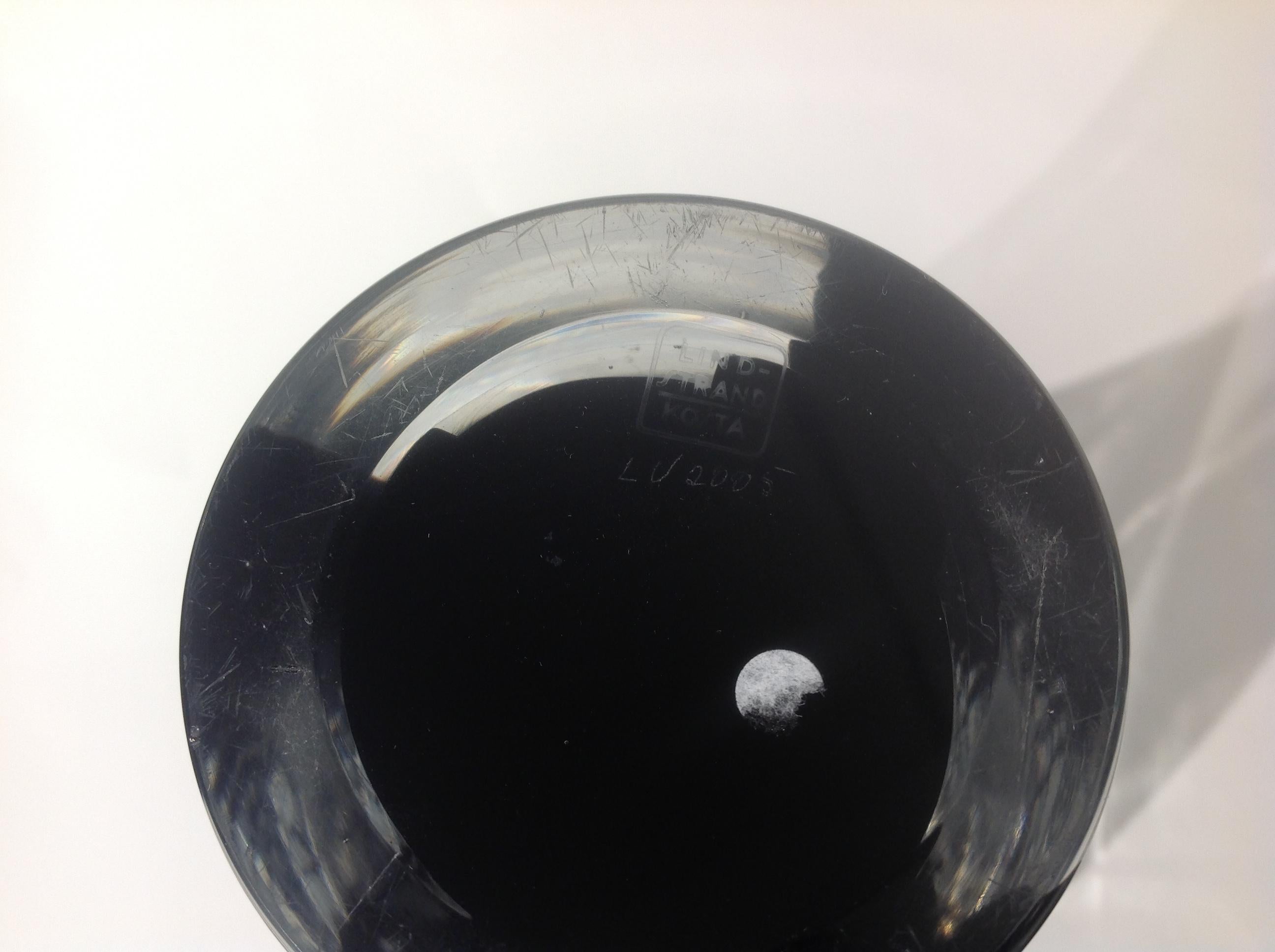 Vicke Lindstrand for Kosta Trees in Mist Vase Acid Signed LU 2005 In Good Condition For Sale In Keego Harbor, MI