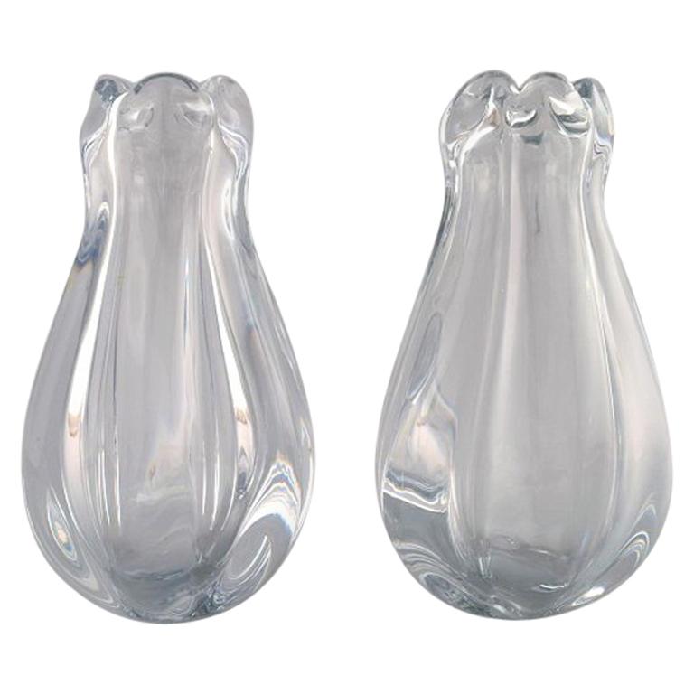 Paire de vases « Stella Polaris » de Vicke Lindstrand pour Orrefor