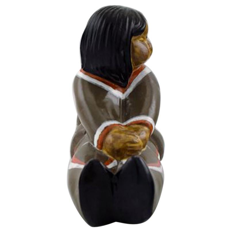 Vicke Lindstrand for Upsala-Ekeby, Ceramic Figure, Greenlandic Girl