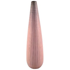 Vicke Lindstrand for Upsala-Ekeby, Vase in Glazed Ceramics with Vertical Stripes