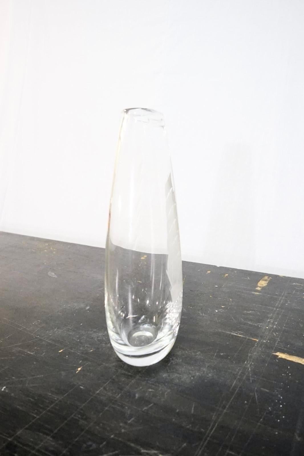 Vicke Lindstrand Glass Vase Produced by Kosta 1950’s In Good Condition In Valby, 84