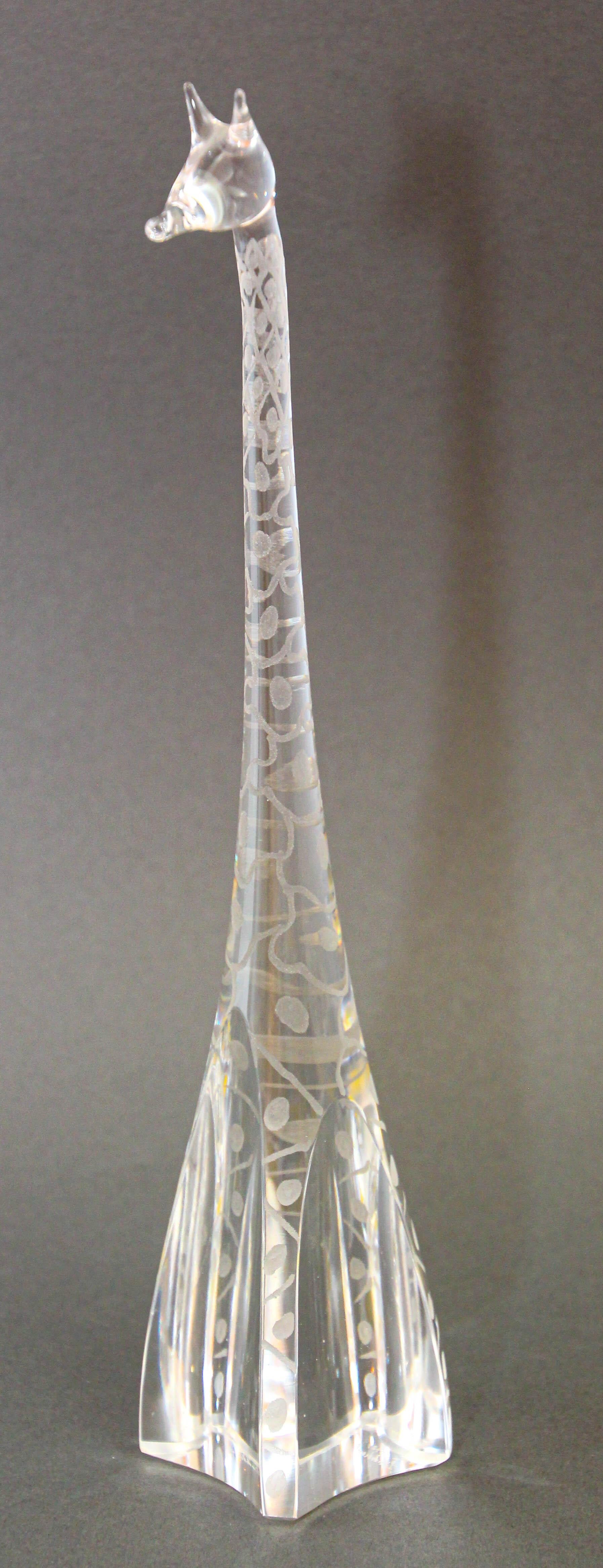 Vicke Lindstrand Kosta Boda Giraffen-Skulptur aus Kunstglas, Schweden 5