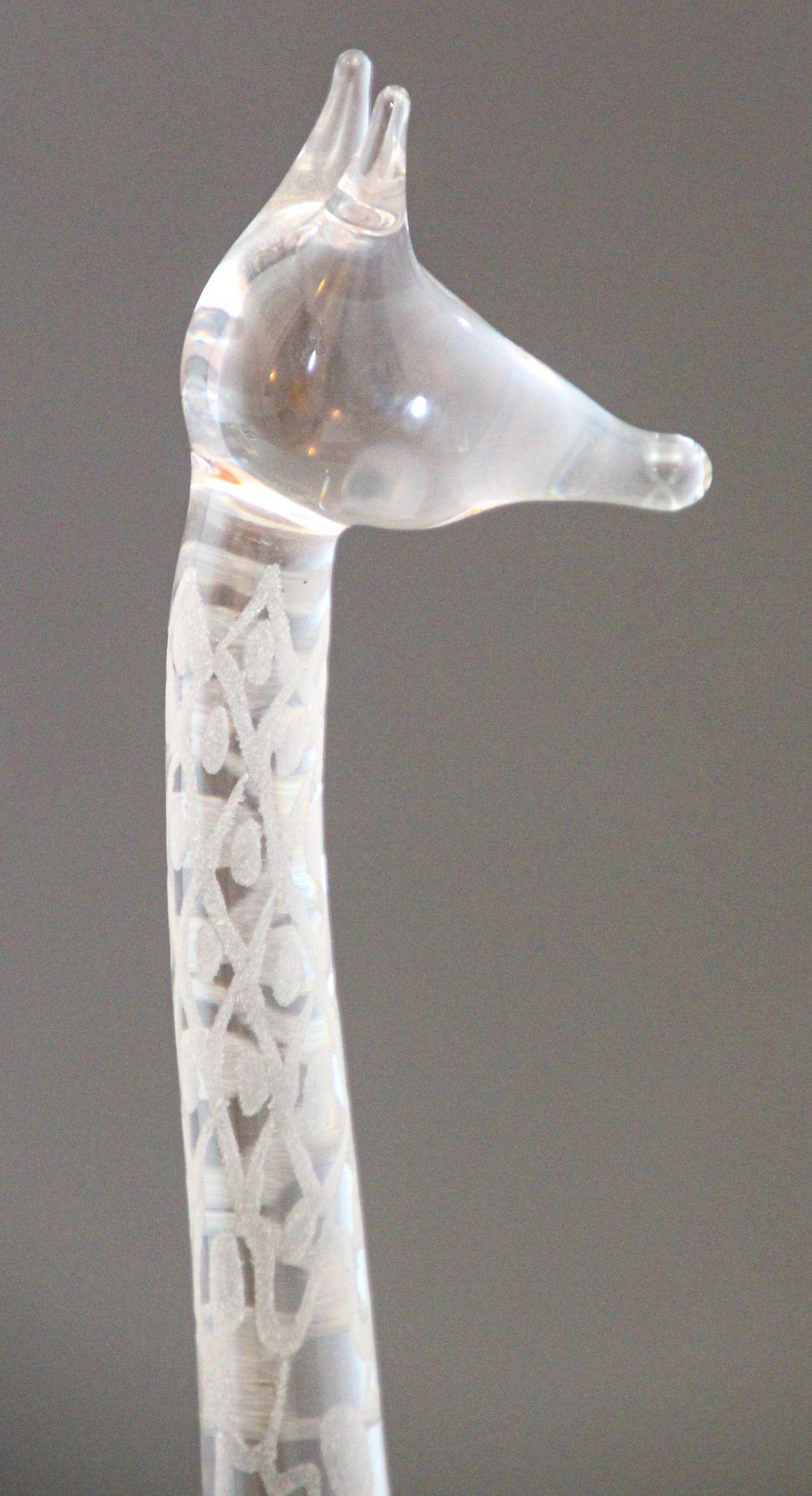 Vicke Lindstrand Kosta Boda Giraffen-Skulptur aus Kunstglas, Schweden (Kristall)