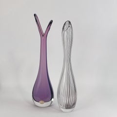 Vase en verre d'art Kosta Boda, moderne du milieu du siècle, 1970