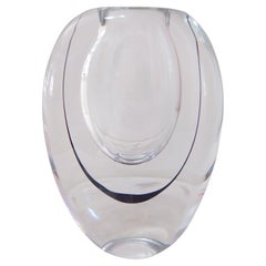 Vicke Lindstrand Kosta KONTUR Scandinavian modern glass vase  1950s