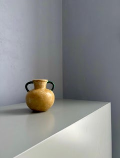 Vaso in ceramica giallo marmorizzato Vicke Lindstrand, Upsala Ekeby, Svezia, anni '40