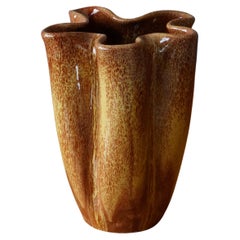 Vicke Lindstrand, Organic Vase, Glazed Earthenware, Upsala-Ekeby, Sweden, 1940s