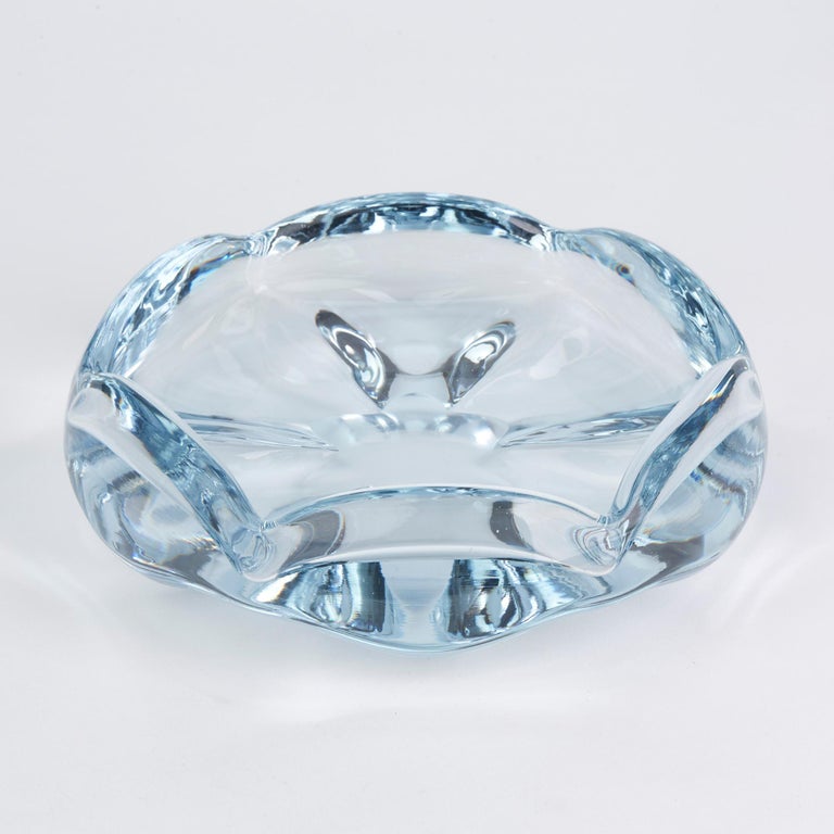 Vicke Lindstrand Orrefors Swedish Stella Polaris Blue Art Glass Bowl, 1950 3
